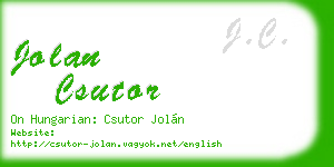 jolan csutor business card
